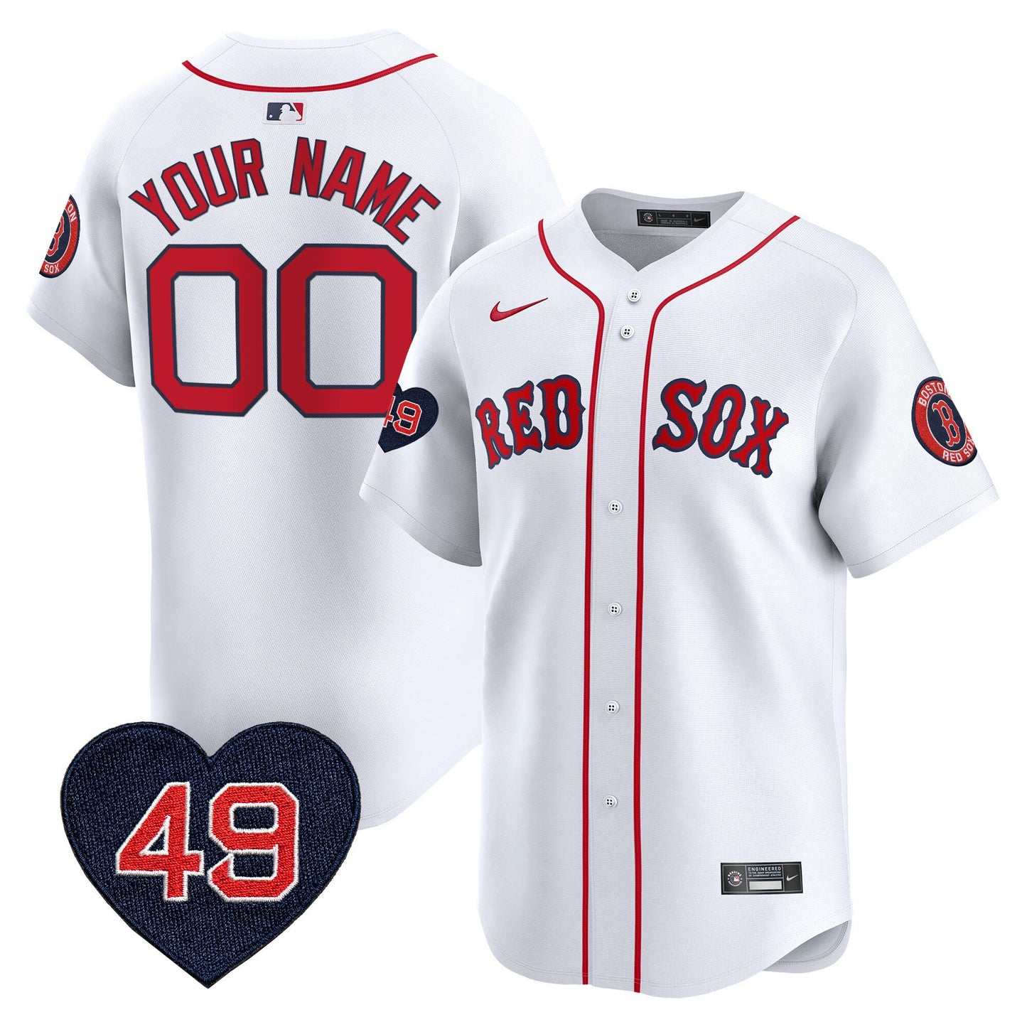 Boston Red Sox Tim Wakefield Patch Vapor Premier Limited Custom Jersey - All Stitched