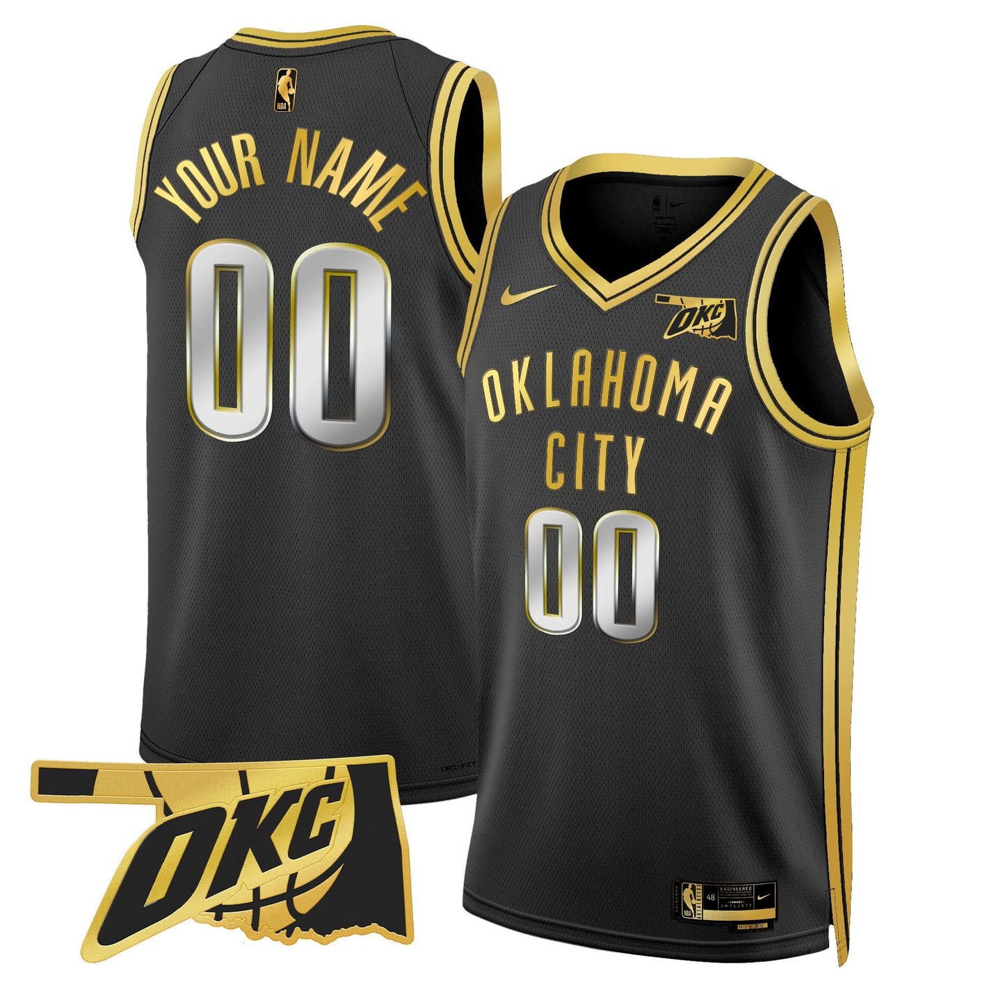 Oklahoma City Thunder Swingman Custom Jersey - Oklahoma Patch - All Stitched