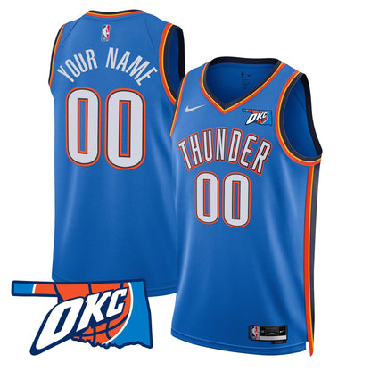 Oklahoma City Thunder Swingman Custom Jersey - Oklahoma Patch - All Stitched
