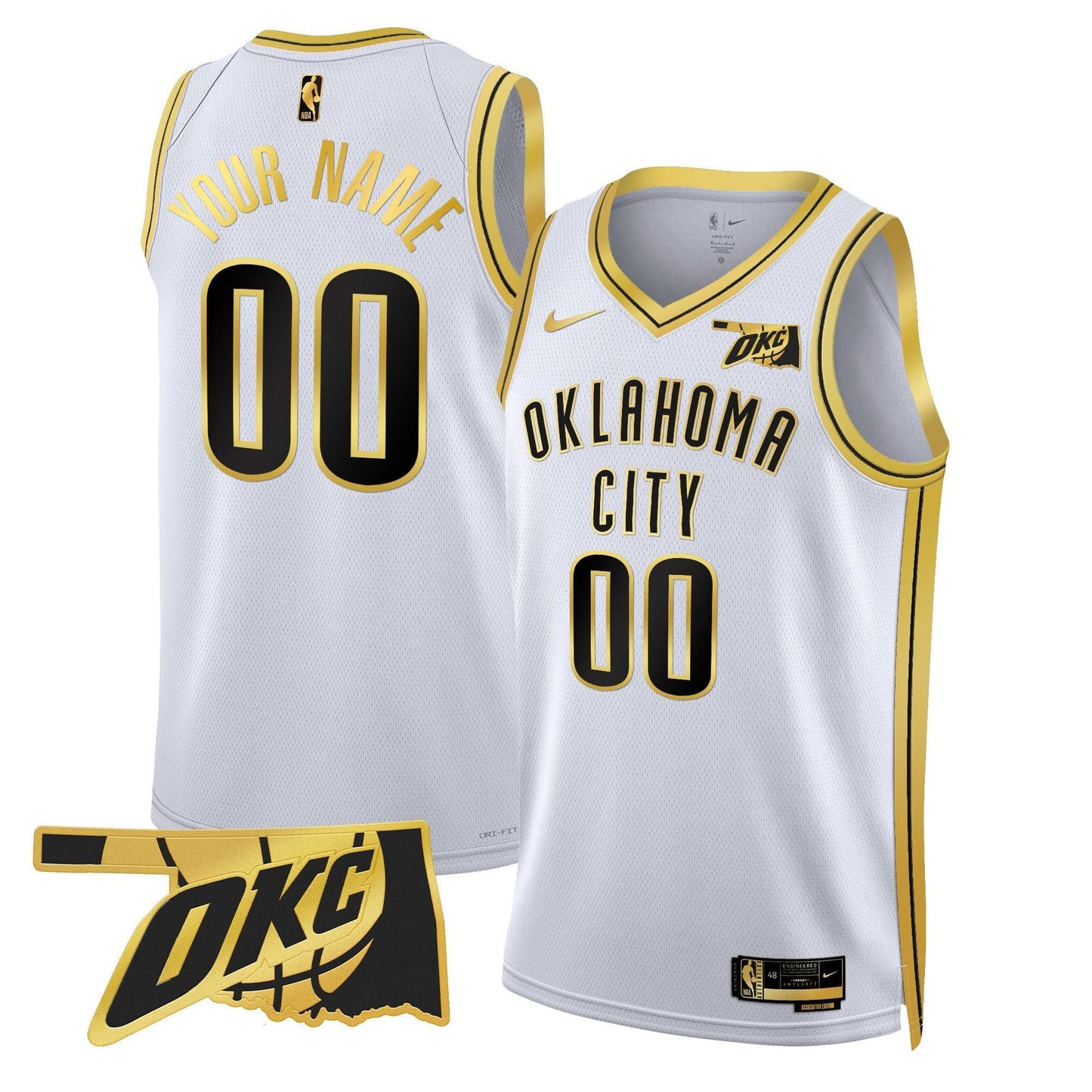 Oklahoma City Thunder Swingman Custom Jersey - Oklahoma Patch - All Stitched
