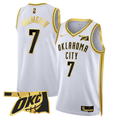 Men's Oklahoma City Thunder Swingman Jersey - Oklahoma Patch - All Stitched
