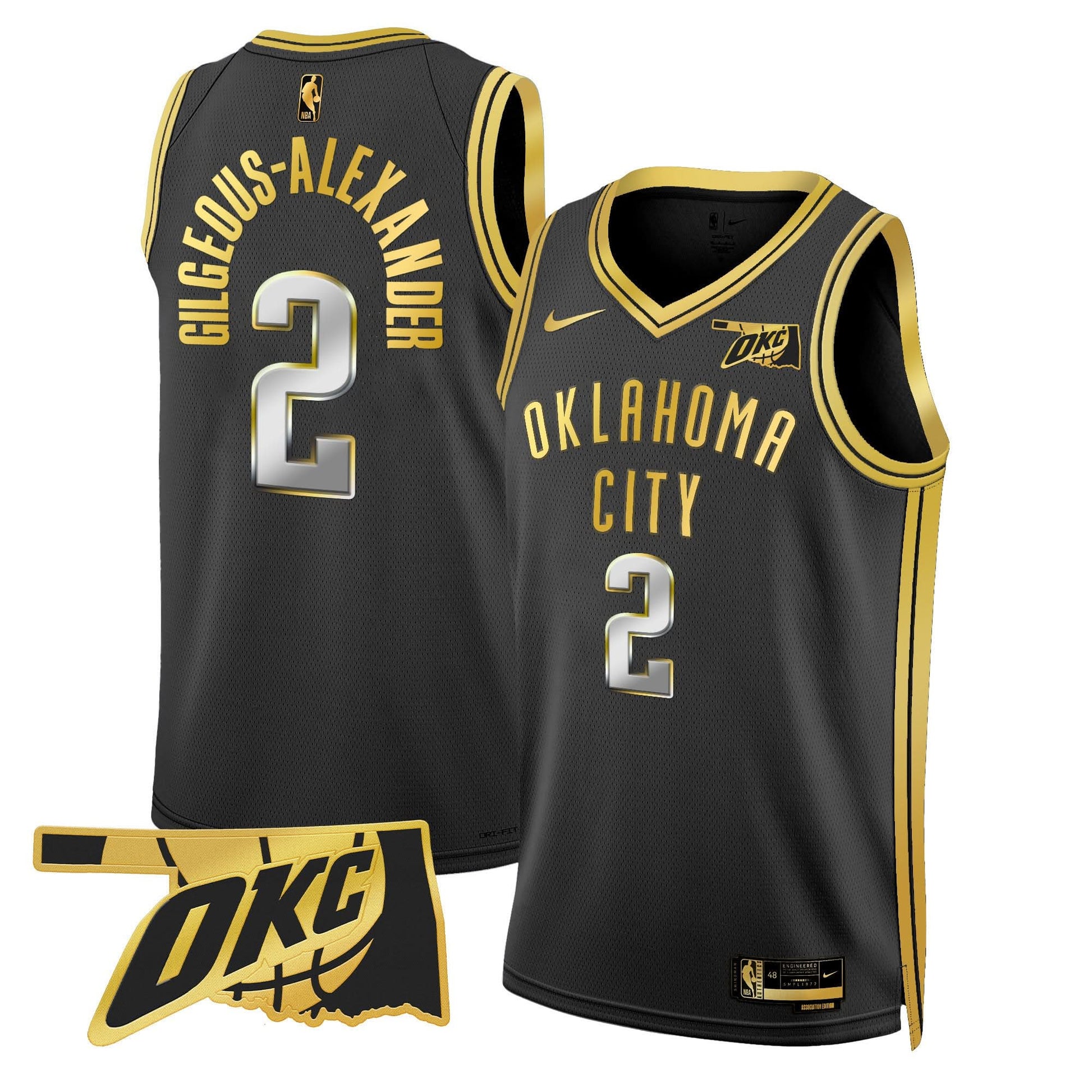 Men's Oklahoma City Thunder Swingman Jersey - Oklahoma Patch - All Stitched