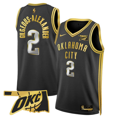 Men's Oklahoma City Thunder Swingman Jersey - Oklahoma Patch - All Stitched