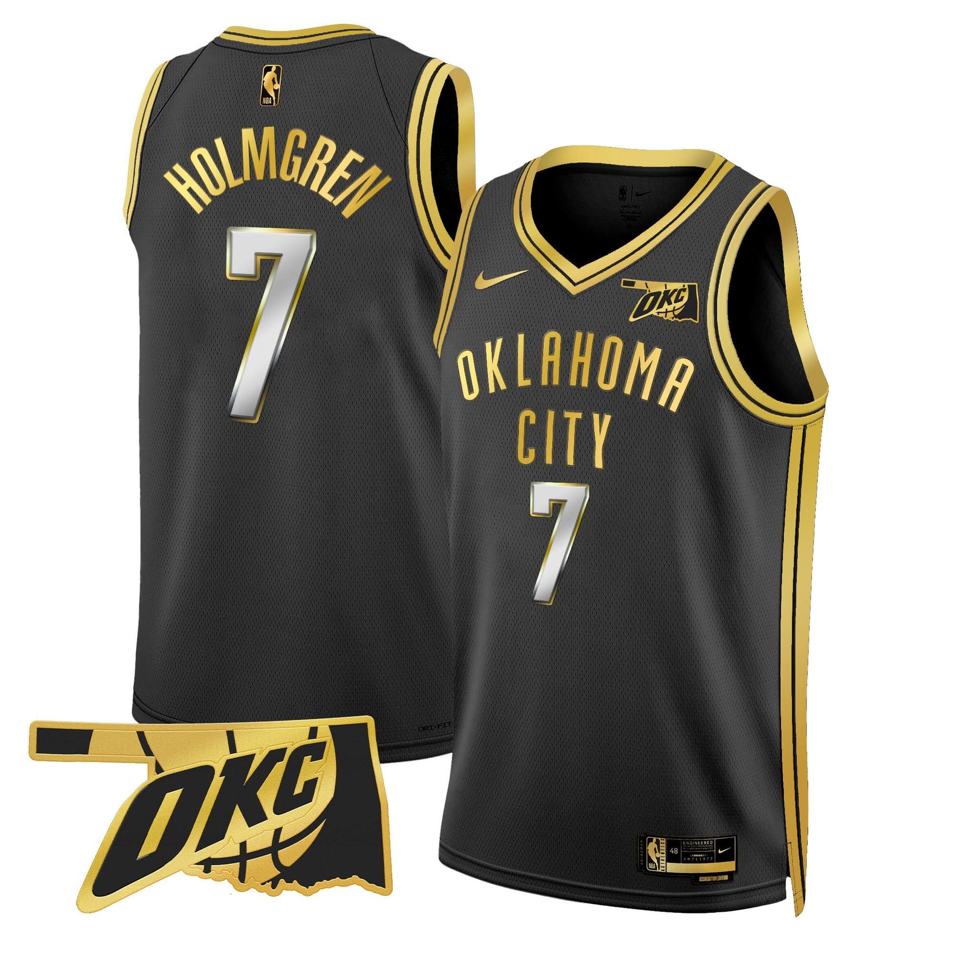 Men's Oklahoma City Thunder Swingman Jersey - Oklahoma Patch - All Stitched