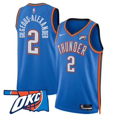 Men's Oklahoma City Thunder Swingman Jersey - Oklahoma Patch - All Stitched