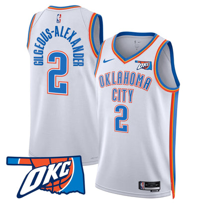 Men's Oklahoma City Thunder Swingman Jersey - Oklahoma Patch - All Stitched