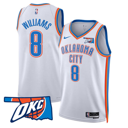 Men's Oklahoma City Thunder Swingman Jersey - Oklahoma Patch - All Stitched