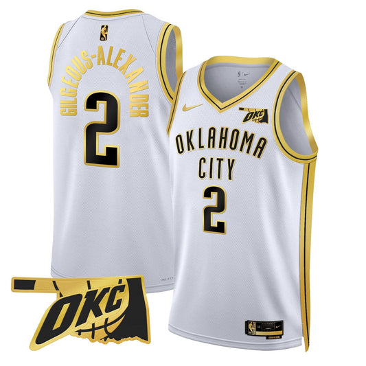 Men's Oklahoma City Thunder Swingman Jersey - Oklahoma Patch - All Stitched