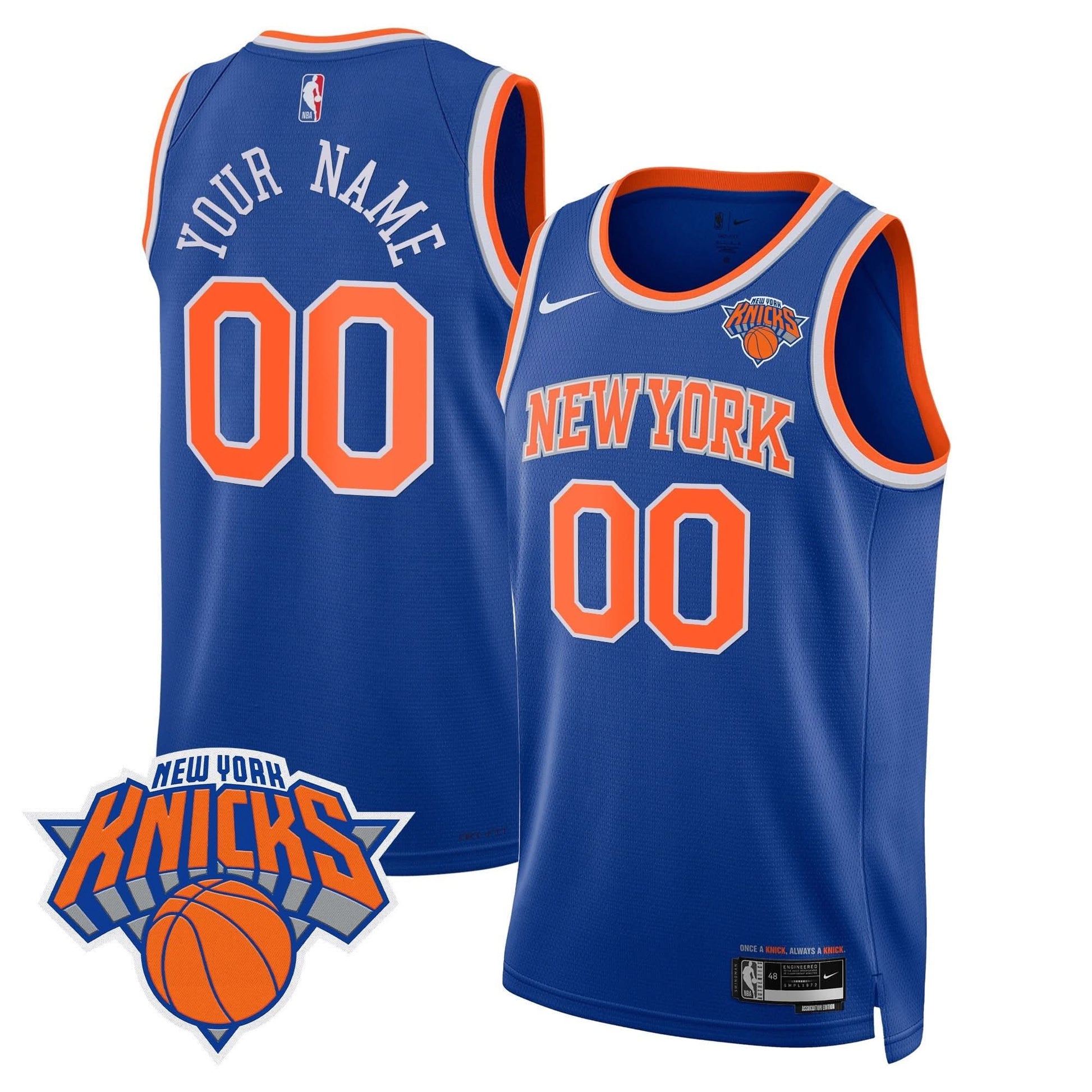 New York Knicks Swingman Custom Jersey V2 - All Stitched