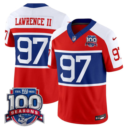 New York Giants 'Century Red' 100th Season Commemorative Vapor Jersey - All Stitched
