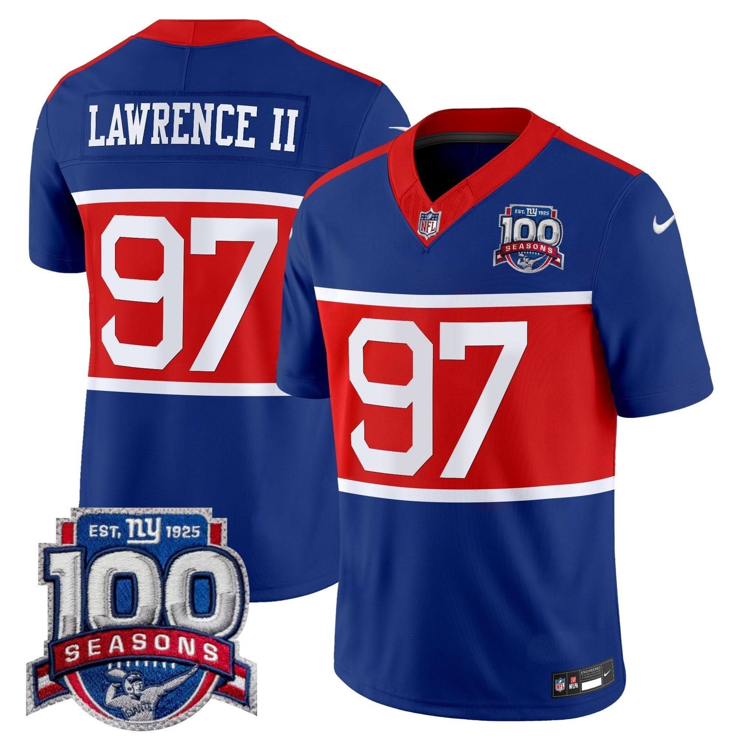 New York Giants 'Century Red' 100th Season Commemorative Vapor Jersey - All Stitched