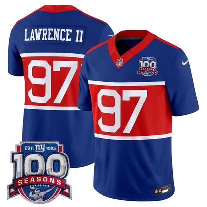 New York Giants 'Century Red' 100th Season Commemorative Vapor Jersey - All Stitched