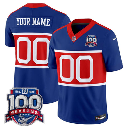 New York Giants 'Century Red' 100th Season Commemorative Vapor Custom Jersey - All Stitched