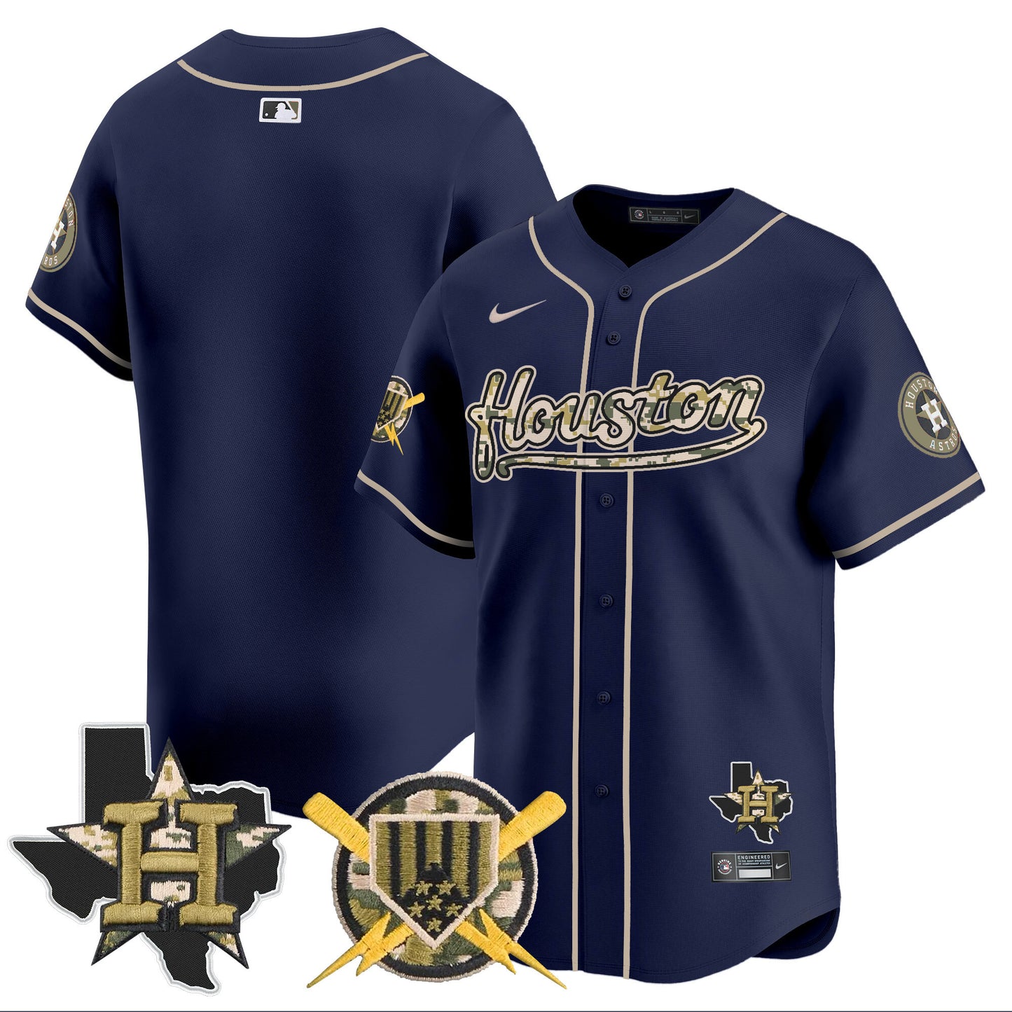 Houston Astros Armed Forces Day Vapor Premier Limited Jersey - All Stitched V2