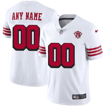 49ers 1996 Throwback/ 75th Patch Vapor Limited Custom Jersey - All Stitched