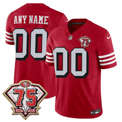 49ers 1996 Throwback/ 75th Patch Vapor Limited Custom Jersey - All Stitched