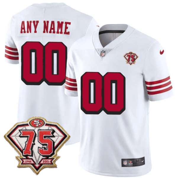 49ers 1996 Throwback/ 75th Patch Vapor Limited Custom Jersey - All Stitched