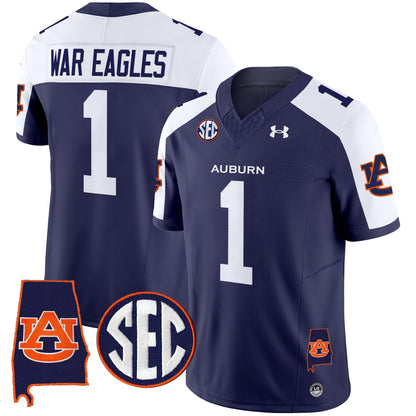 Men's Auburn Tigers 2024 Alabama Patch Vapor Limited Jersey - All Stitched