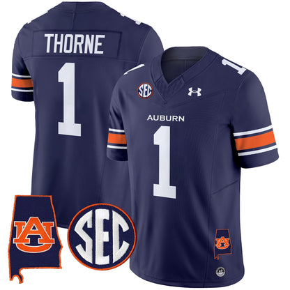Men's Auburn Tigers 2024 Alabama Patch Vapor Limited Jersey - All Stitched