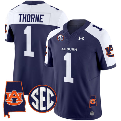 Men's Auburn Tigers 2024 Alabama Patch Vapor Limited Jersey - All Stitched