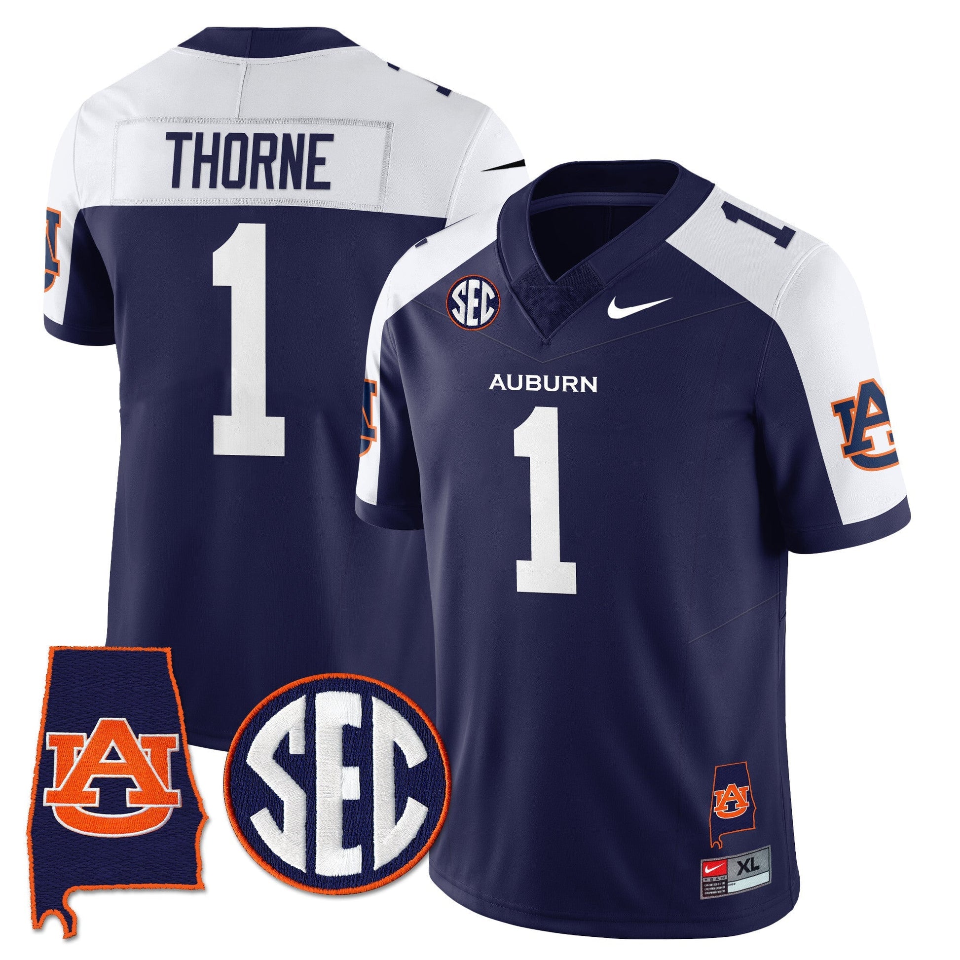 Auburn Tigers Alabama Patch Vapor Limited Jersey - All Stitched