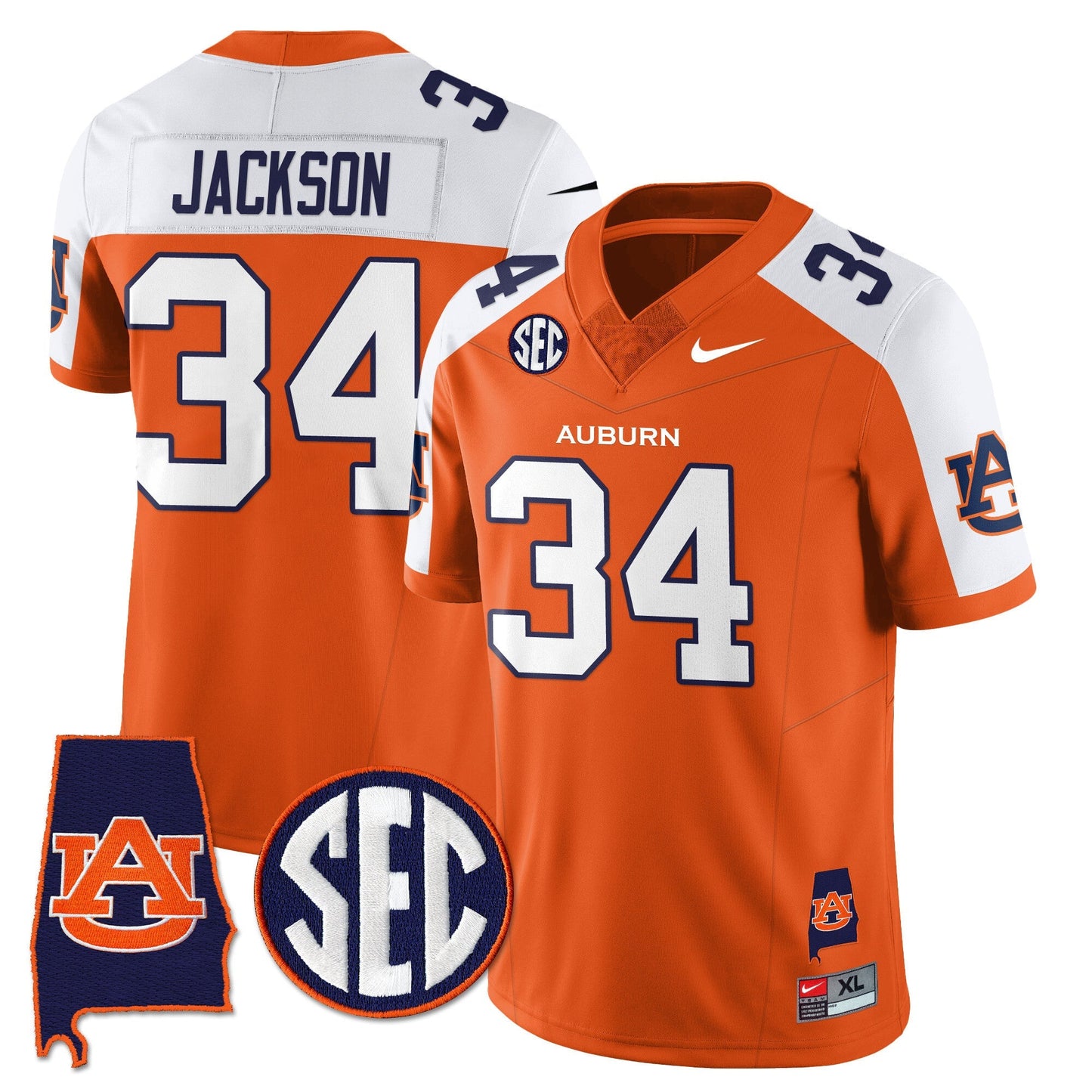 Auburn Tigers Alabama Patch Vapor Limited Jersey - All Stitched