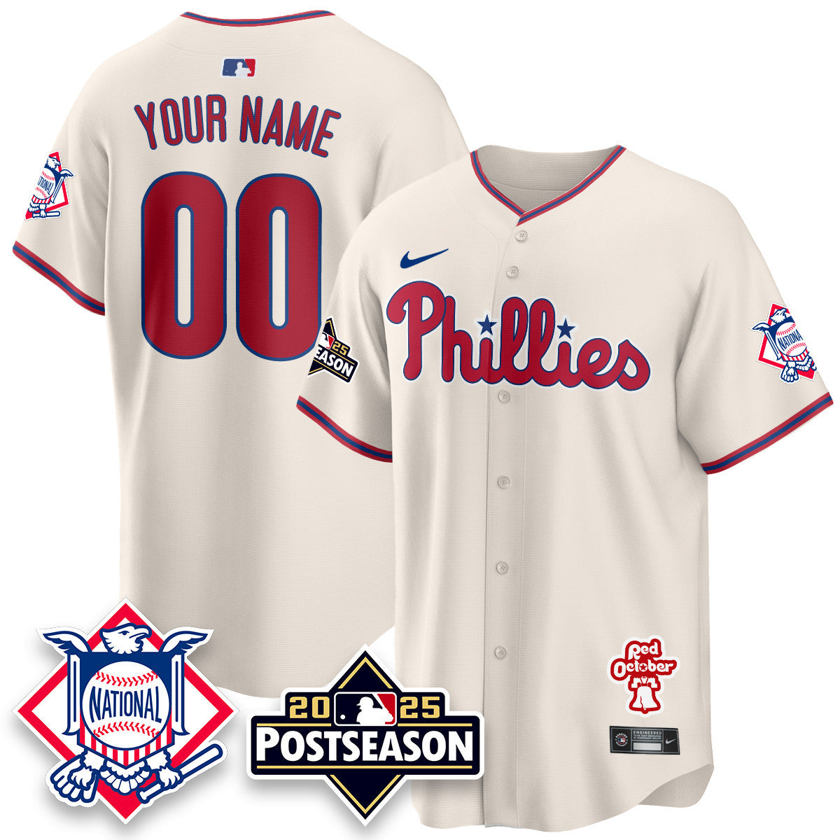 Philadelphia Phillies 2025 Postseason CUSTOM Jersey - All Stitched