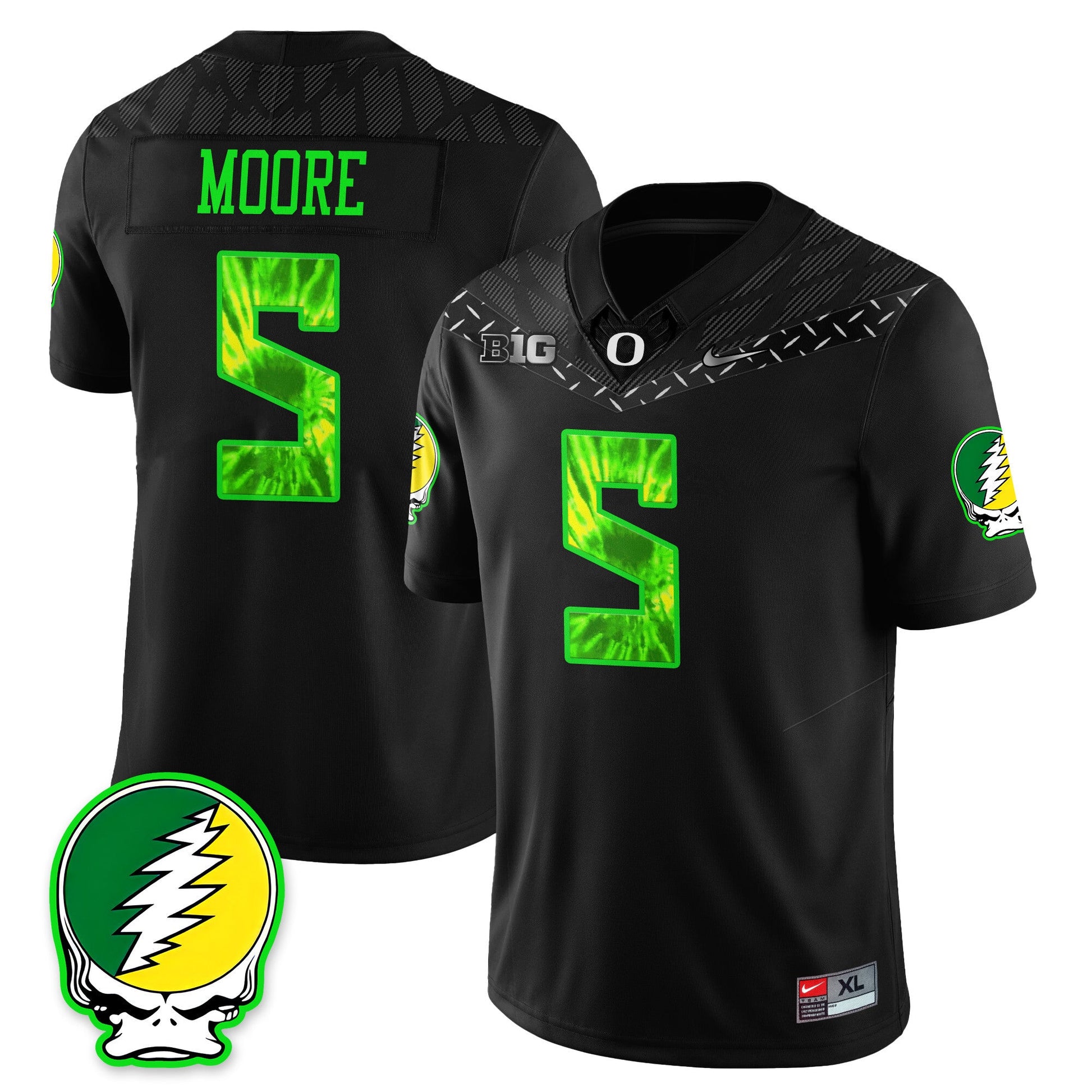 Oregon Football 2025 Grateful Jersey - All Stitched