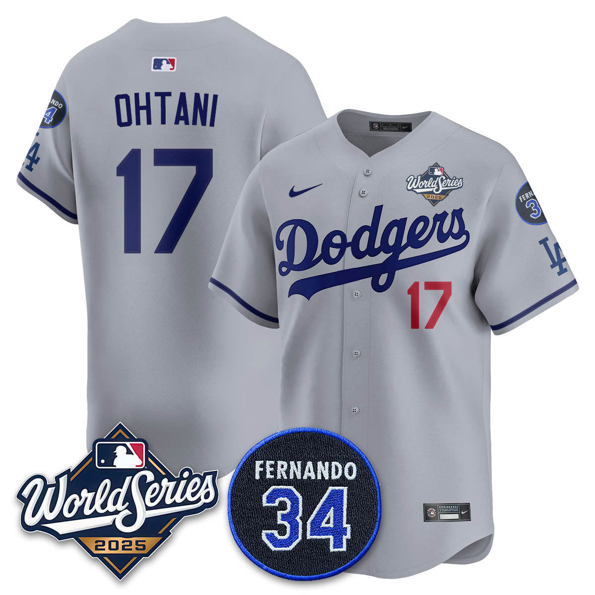 Los Angeles Dodgers 2025 National League Champions Jersey - All Stitched