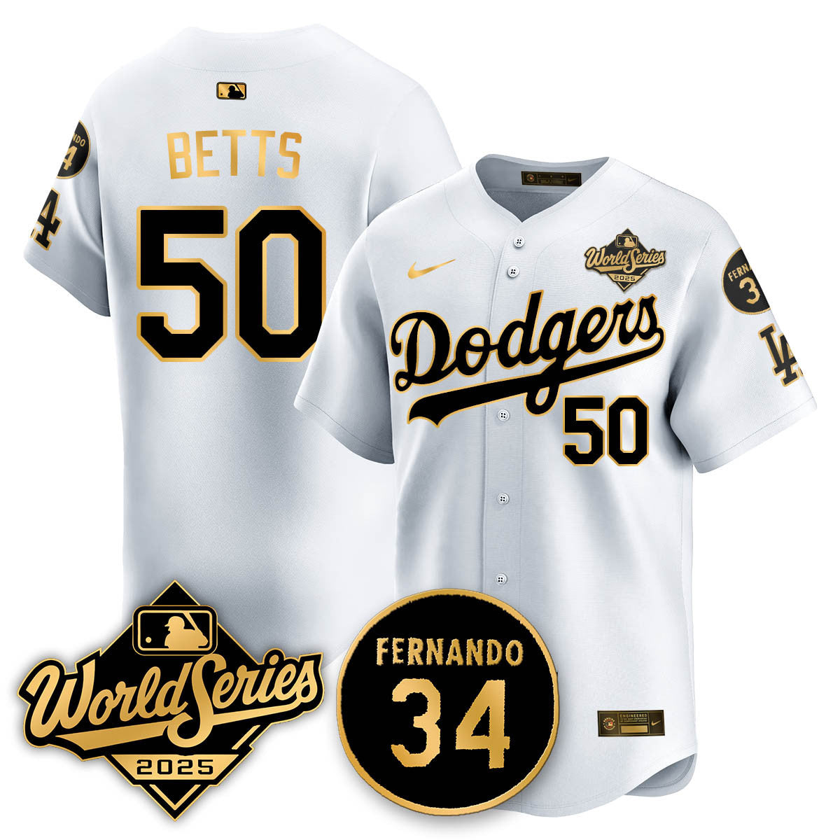 Los Angeles Dodgers 2025 National League Champions Jersey - All Stitched