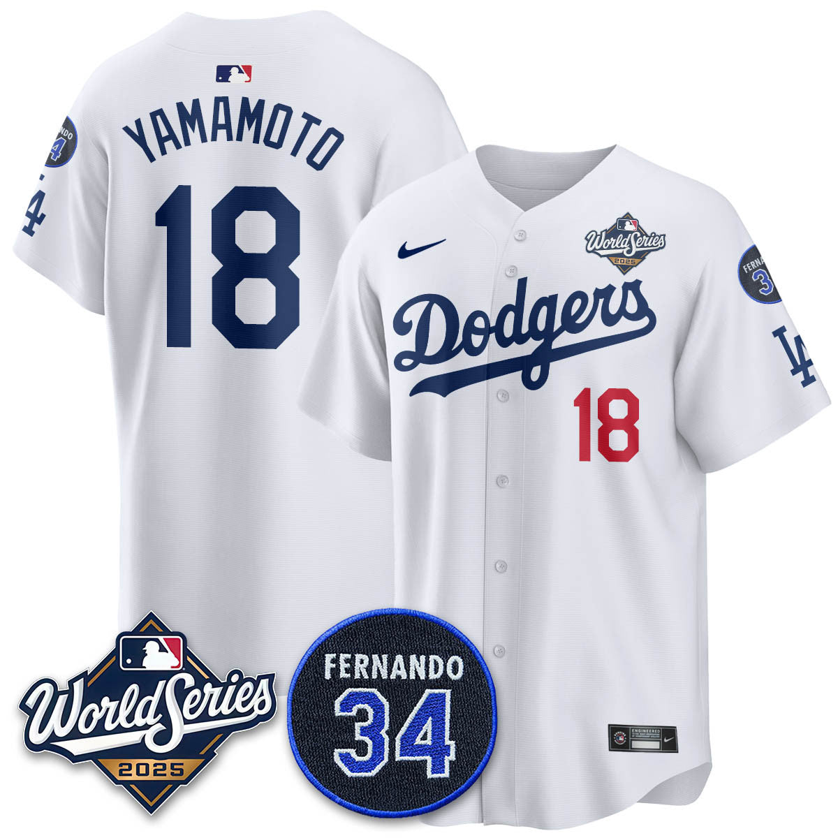 Los Angeles Dodgers 2025 National League Champions Jersey - All Stitched