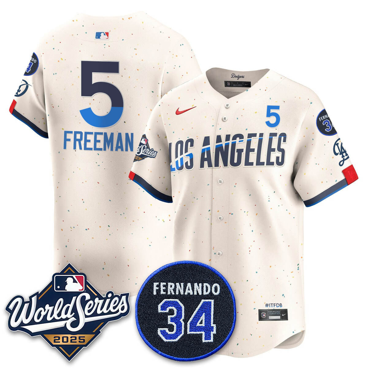 Los Angeles Dodgers 2025 National League Champions Jersey - All Stitched
