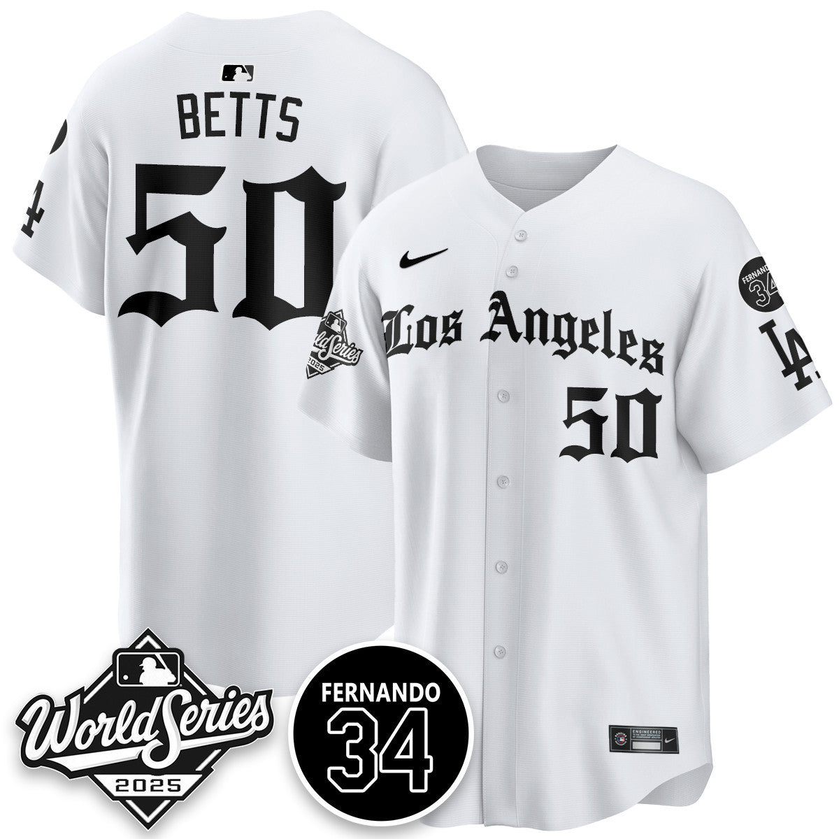 Los Angeles Dodgers 2025 Gothic NL Champions Jersey - All Stitched