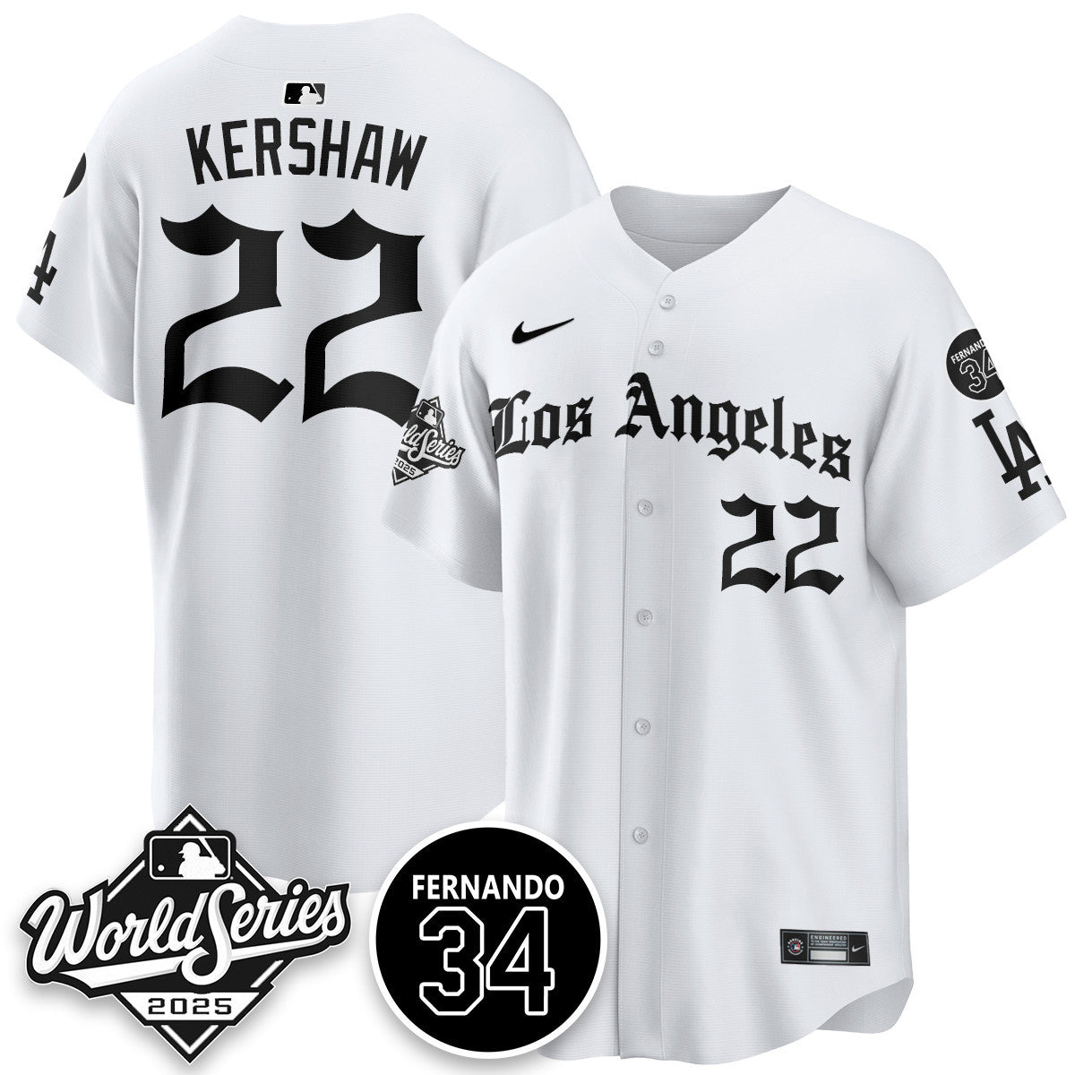 Los Angeles Dodgers 2025 Gothic NL Champions Jersey - All Stitched