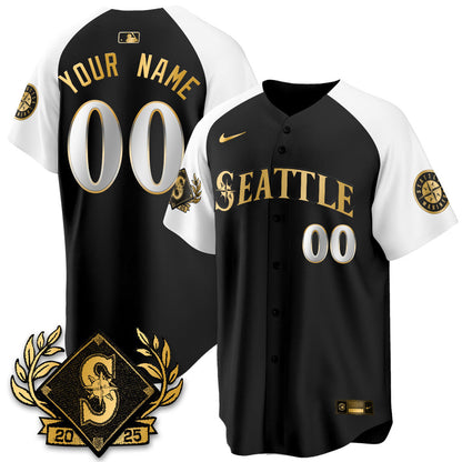 Custom Seattle Mariners 2025 Series Gold Jersey - All Stitched