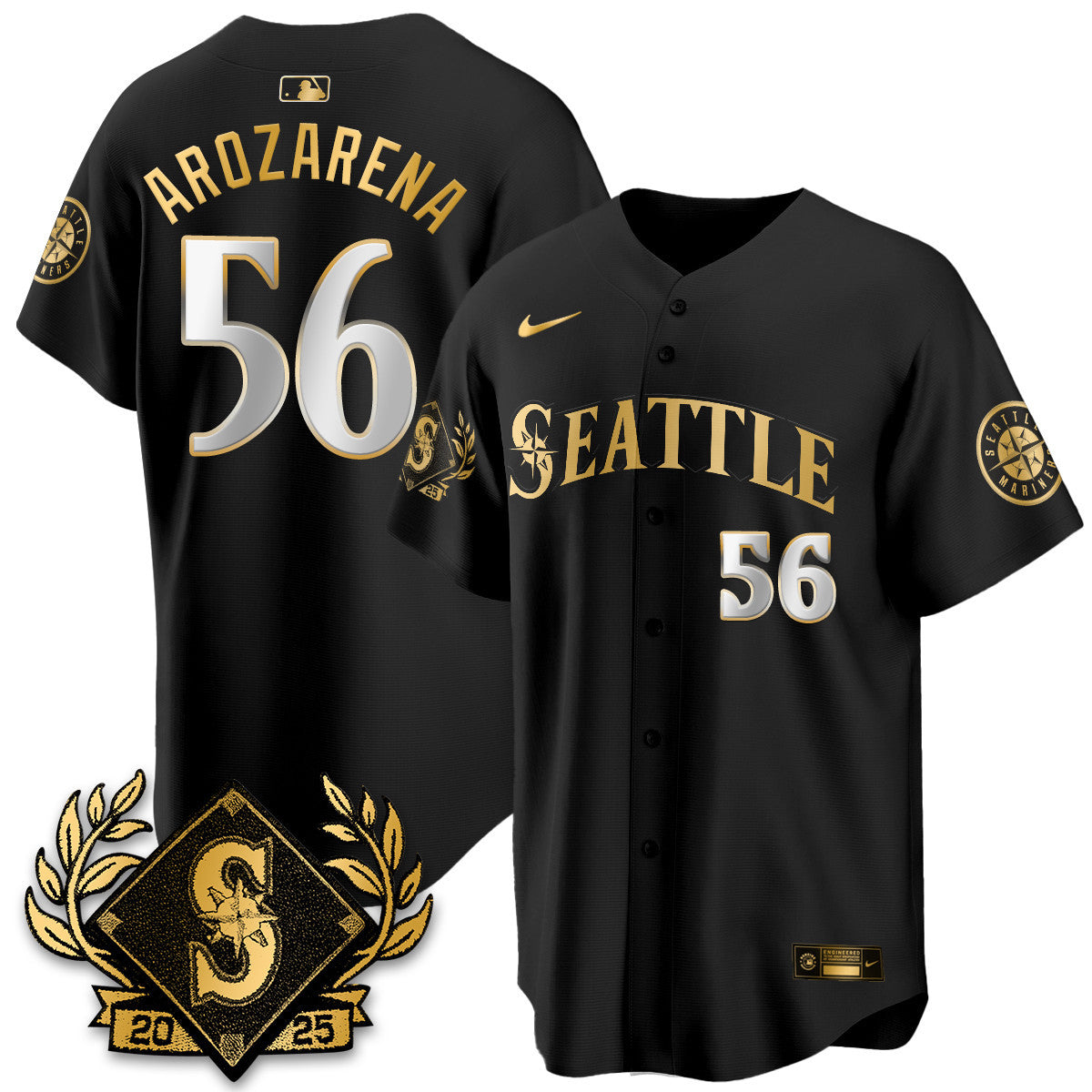 Seattle Mariners 2025 Series Gold Jersey - All Stitched