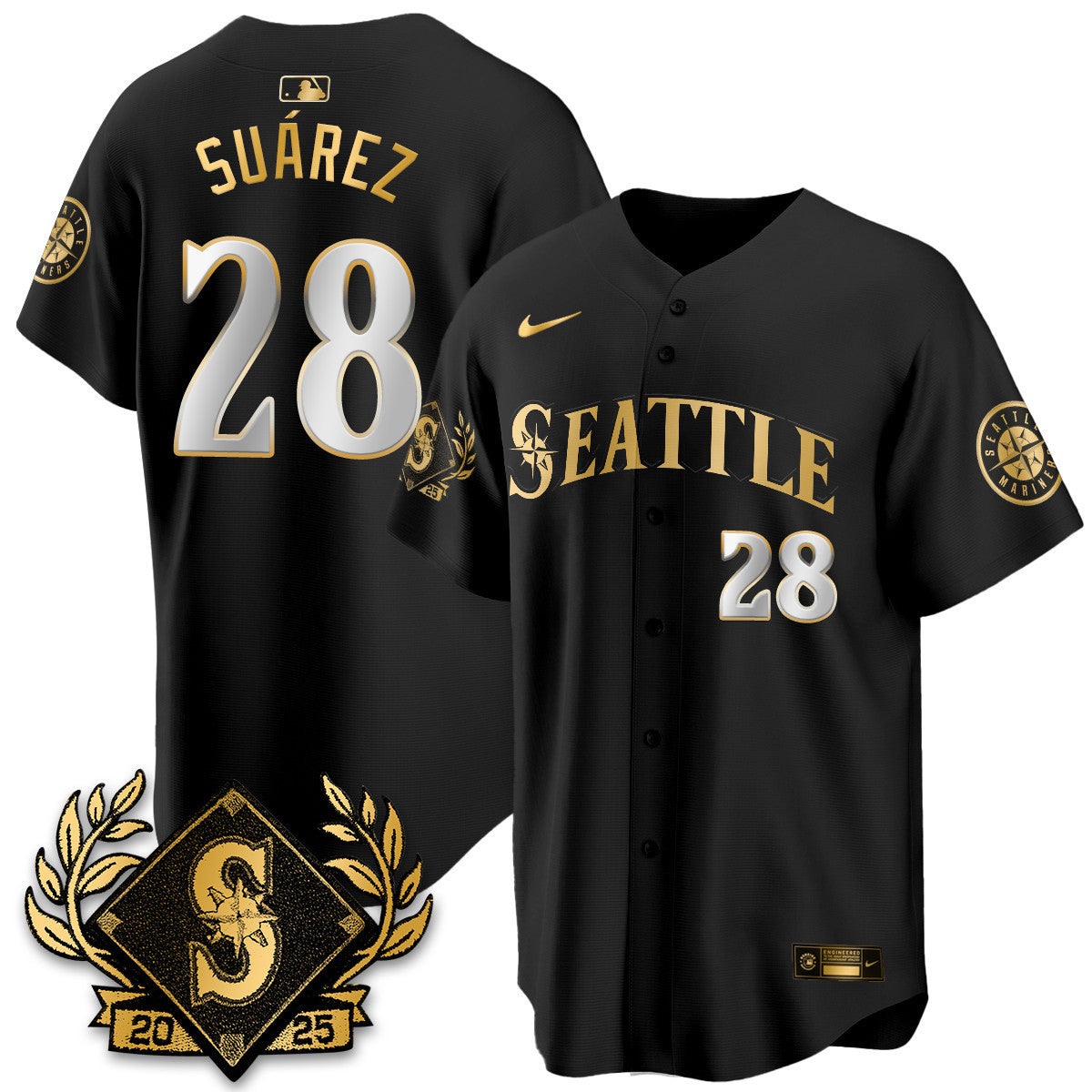 Seattle Mariners 2025 Series Gold Jersey - All Stitched