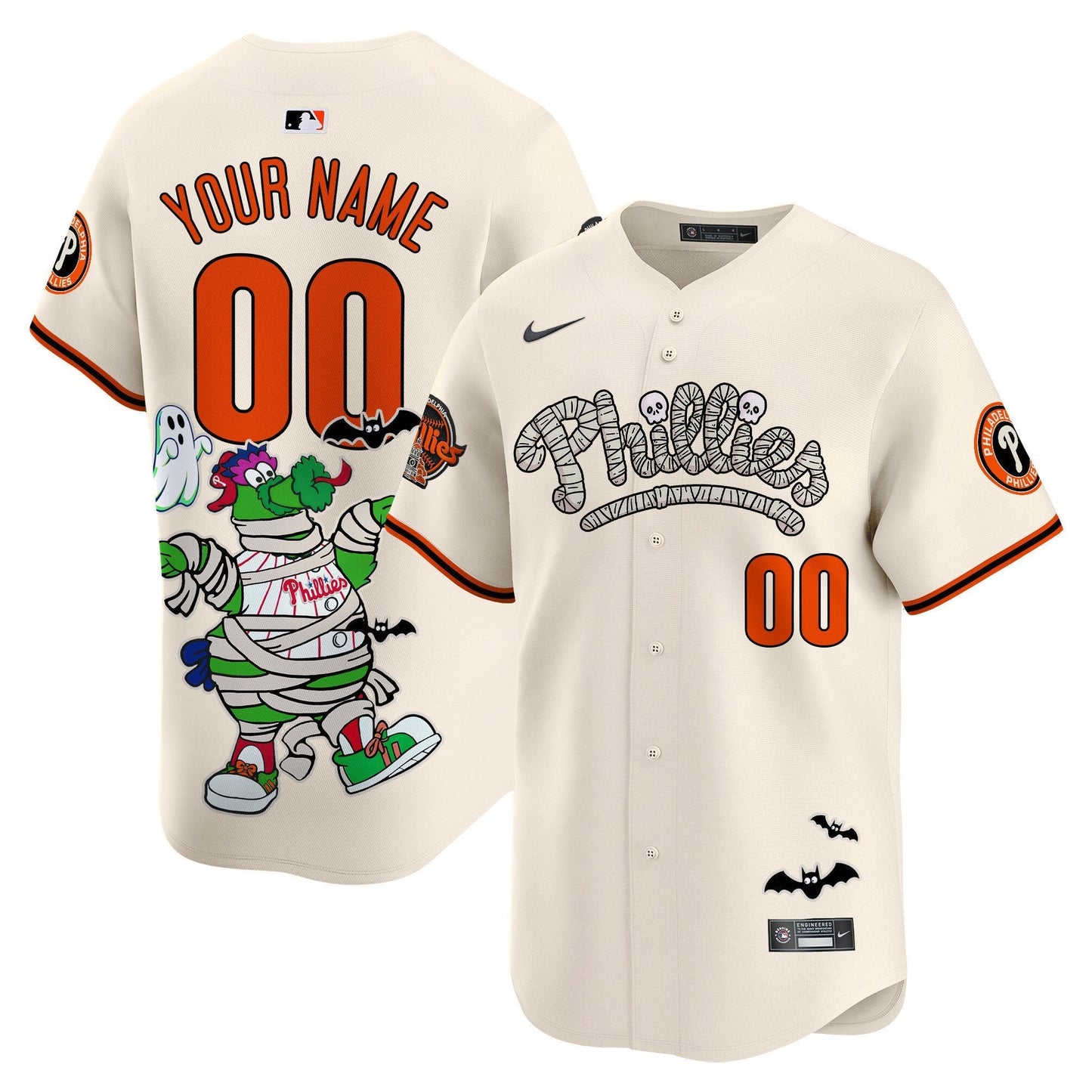 Phillies Phanatic Halloween Vapor Limited Custom Jersey - Printed