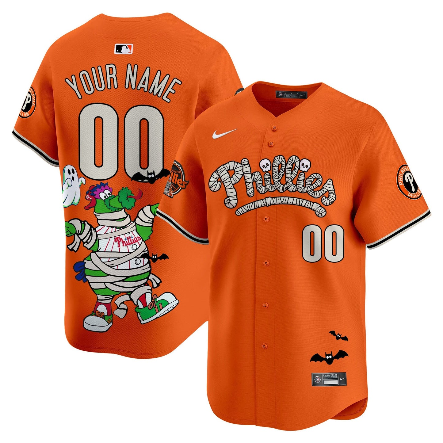 Phillies Phanatic Halloween Vapor Limited Custom Jersey - Printed