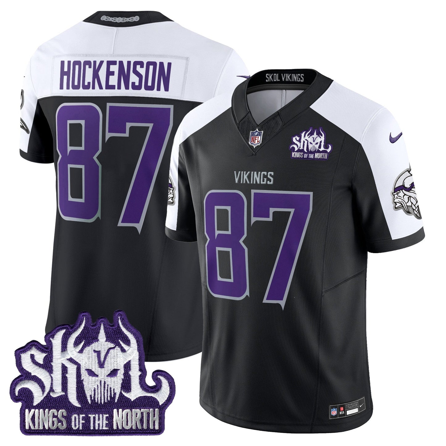Men's Minnesota Vikings 2025 Winter Warrior Skol Patch Vapor Limited Jersey - All Stitched