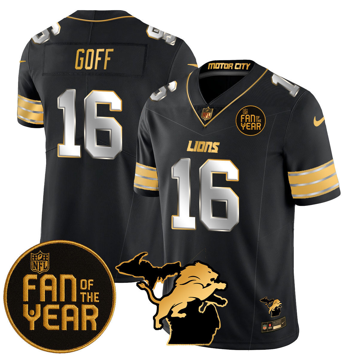 Men's Detroit Lions "Fan Of The Year" Jersey - All Stitched