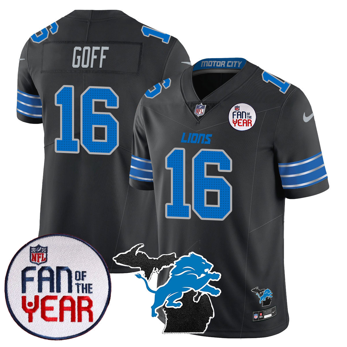 Men's Detroit Lions "Fan Of The Year" Jersey - All Stitched