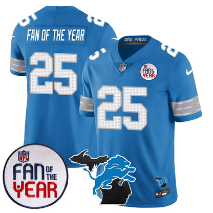 Men's Detroit Lions "Fan Of The Year" Jersey - All Stitched