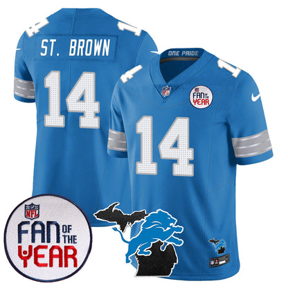 Men's Detroit Lions "Fan Of The Year" Jersey - All Stitched