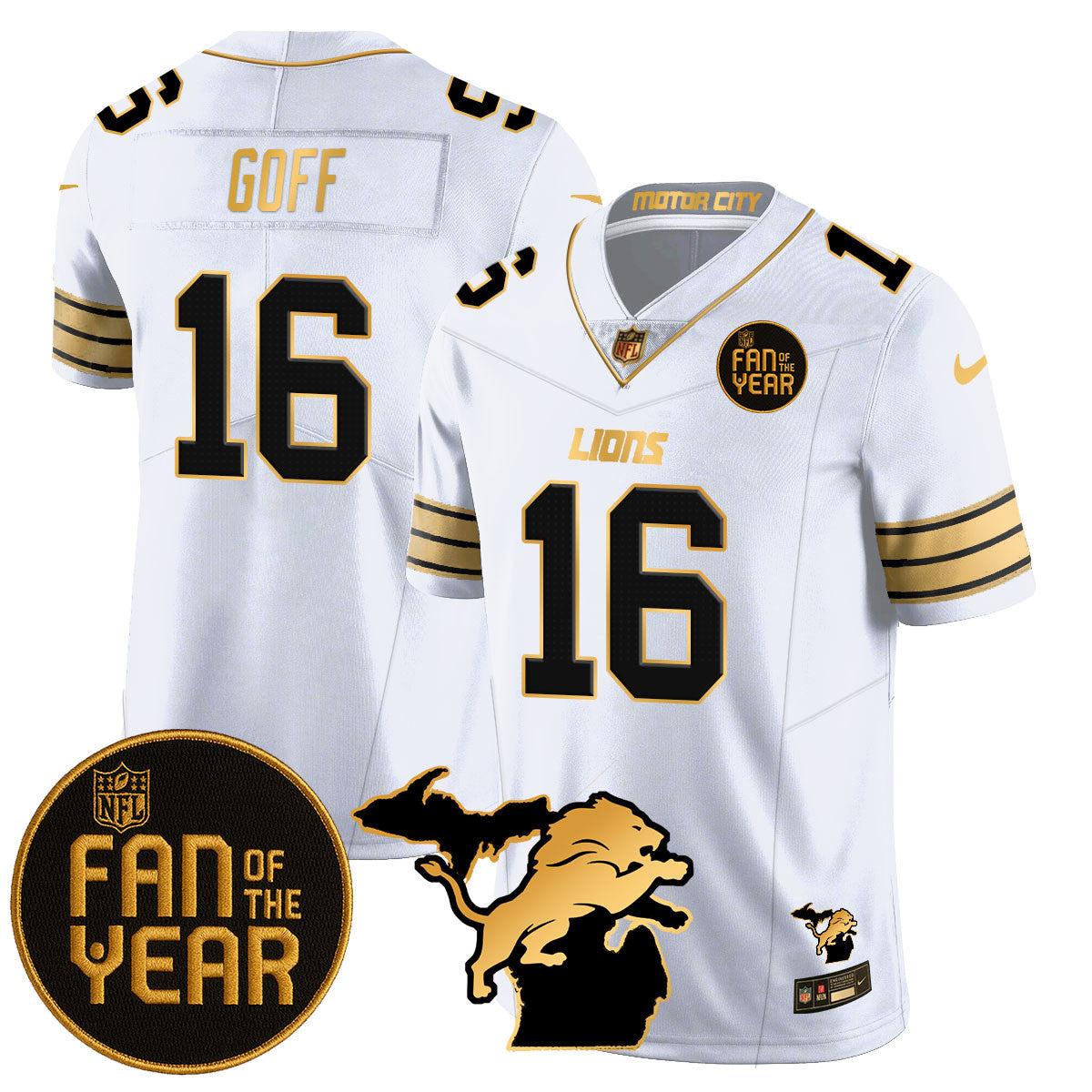 Men's Detroit Lions "Fan Of The Year" Jersey - All Stitched