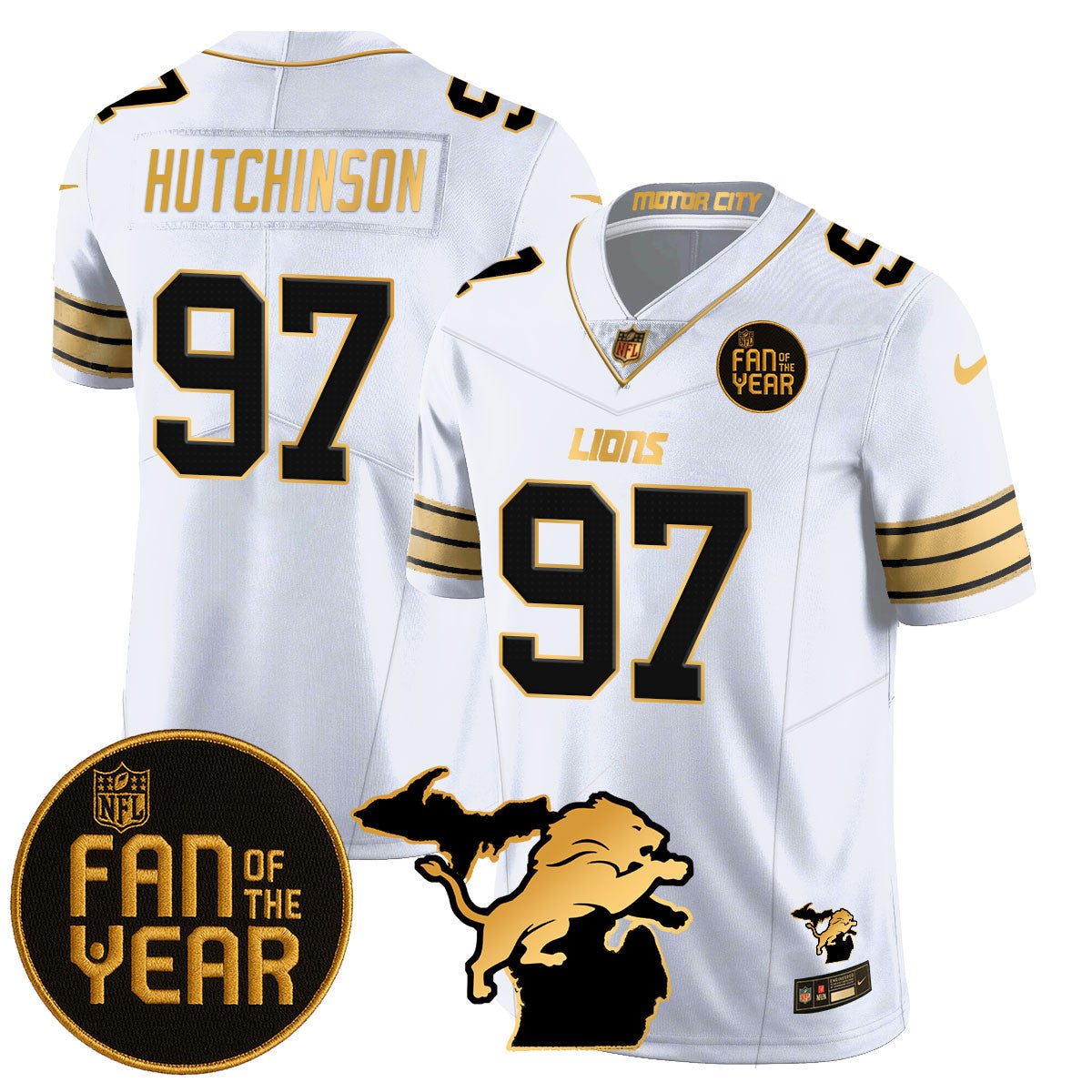 Men's Detroit Lions "Fan Of The Year" Jersey - All Stitched
