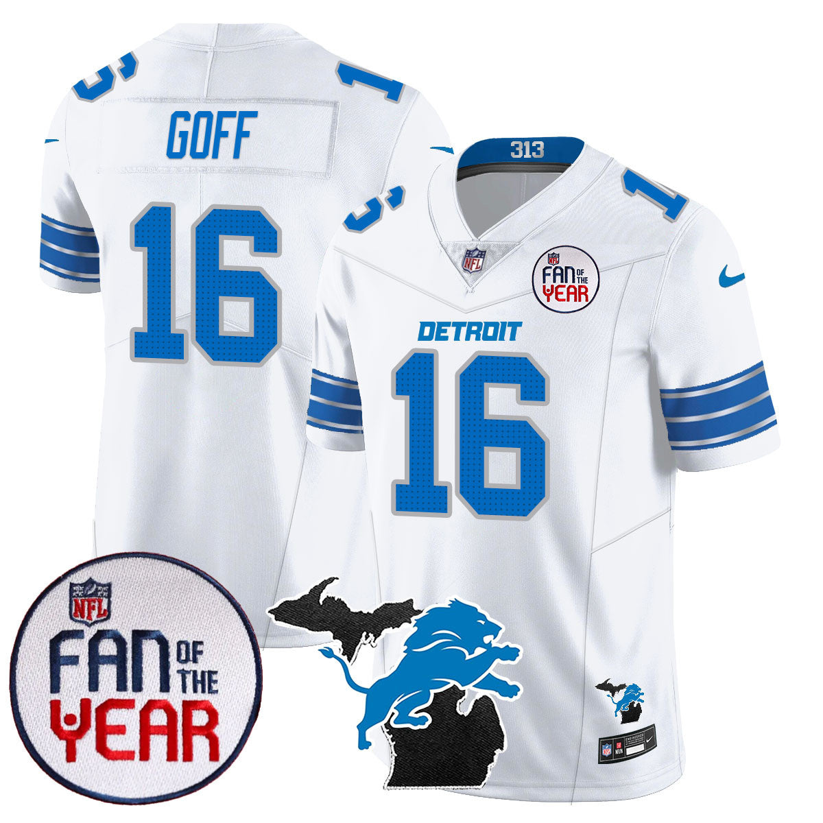 Detroit Lions "Fan Of The Year" Jersey - All Stitched