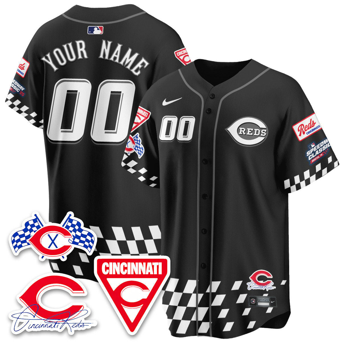 Cincinnati Reds 2025 Speedway Limited Custom Jersey V2 - All Stitched