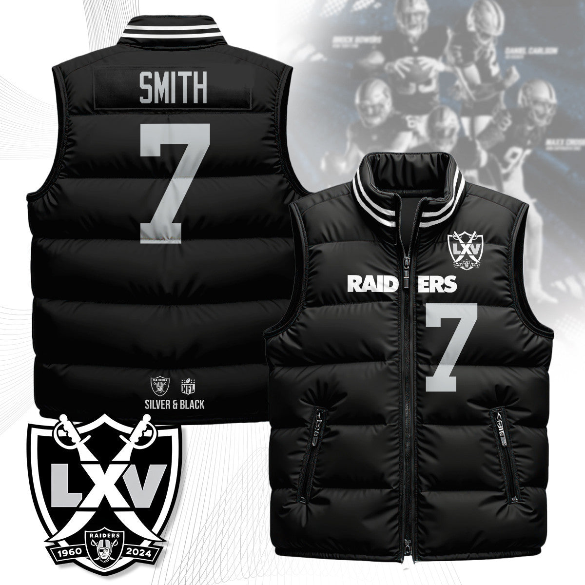 Las Vegas Raiders Unisex Puffer Vest