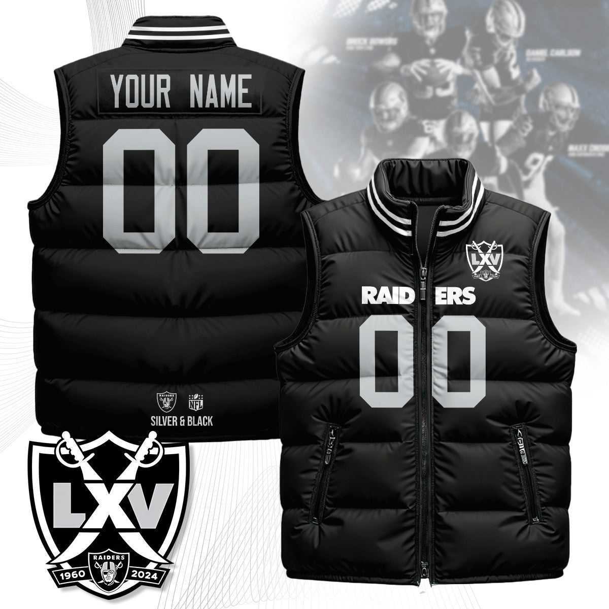 Las Vegas Raiders Unisex Puffer Vest